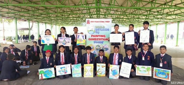 आर्मी स्कूल में विश्व आर्द्रभूमि दिवस पर पेंटिंग प्रतियोगिता आयोजित