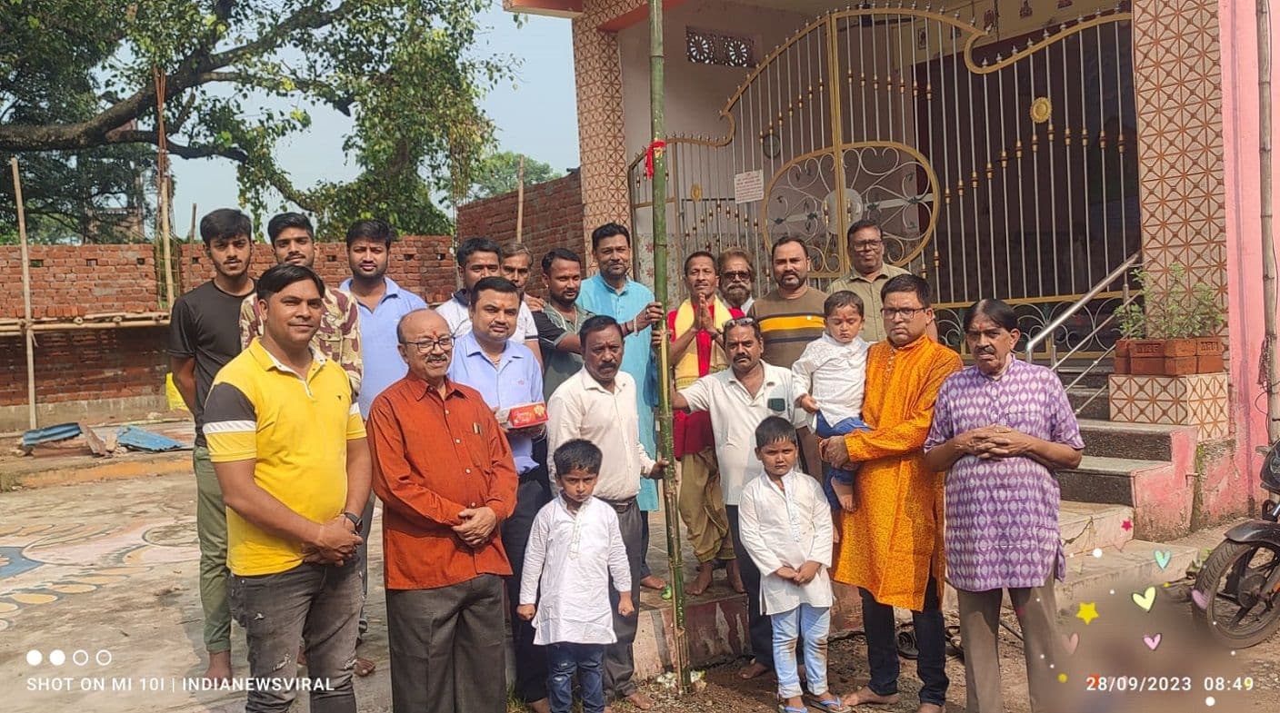 श्री श्री दुर्गा पूजा कमिटी कांड्रा कॉलोनी के पंडाल का हुआ भूमि पूजन, भव्य होगा दुर्गा पूजा का आयोजन 