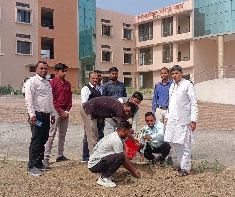सहायक अभियंता के सहयोग से महेशपुर डिग्री कॉलेज में हुवा वृक्षारोपण