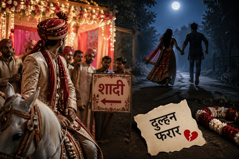 दूल्हा बारात लेकर पहुंचा, दुल्हन प्रेमी संग फरार