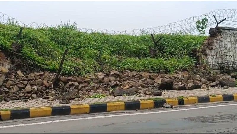 सोनारी एयरपोर्ट की दीवार गिरी, कई इलाकों में अंधेरा