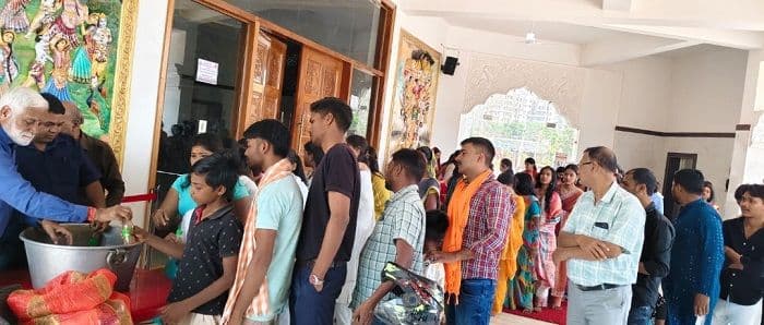 श्री राधा- कृष्ण प्रणामी मंदिर में अन्नपूर्णा महाप्रसाद का हुआ आयोजन