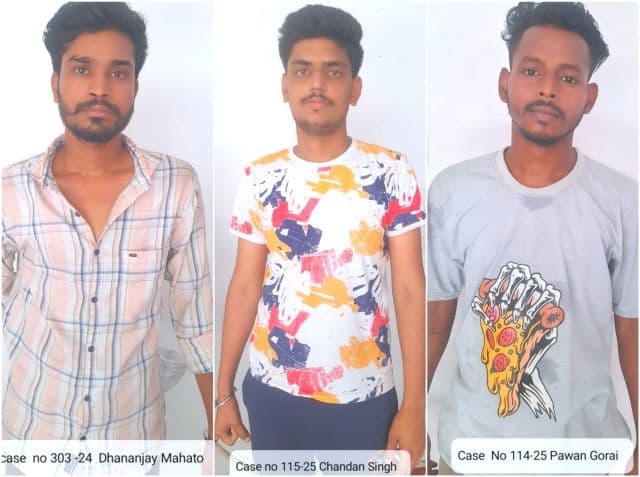 आदित्यपुर थाना क्षेत्र के तीन अलग-अलग मामलों में तीन आरोपी गिरफ्तार, भेजे गए न्यायिक हिरासत में