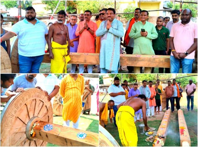 सरायकेला में तेजी से चल रहा श्री जगन्नाथ रथ निर्माण, चौक डेरा कार्यक्रम का पारंपरिक आयोजन