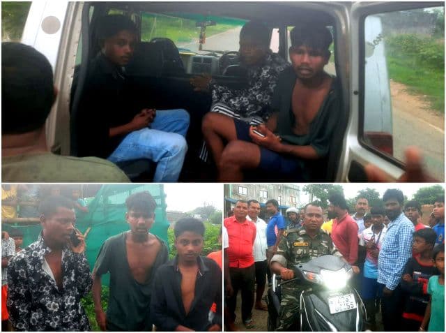 राजनगर में पेट्रोल चोरी करते रंगे हाथ पकड़े गए तीन युवक, ग्रामीणों ने की घेराबंदी