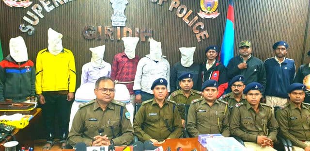 गिरिडीह में गन फैक्ट्री का भंडाफोड़, छह गिरफ्तार, अंतरजिला सप्लाई नेटवर्क का खुलासा