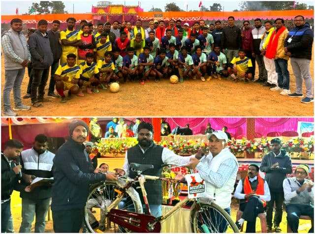 लखटकिया फुटबॉल का रोमांचक समापन, डिजिटल सेवा दुमटांड़ ने जीता फाइनल मुकाबला