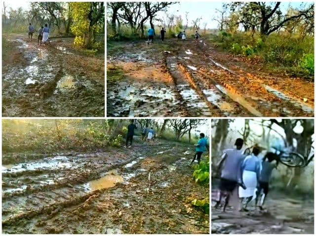 कालीचामदा गांव की जर्जर सड़क से ग्रामीण त्रस्त, आंदोलन की चेतावनी