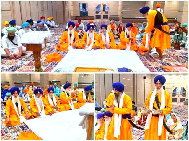 रिफ्यूजी कॉलोनी गुरुद्वारा में धार्मिक उत्साह, पंज प्यारों की अगुवाई में संपन्न हुआ अमृतपान, 39 श्रद्धालु बने खालसा