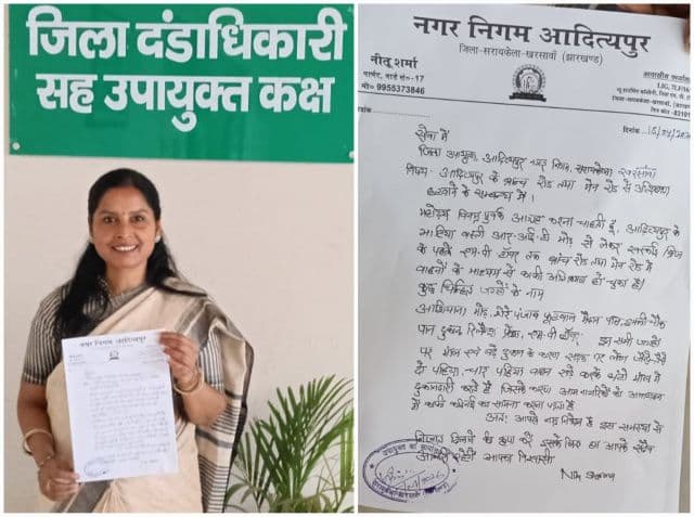 आदित्यपुर में अतिक्रमण से बदहाल यातायात, पार्षद नीतू शर्मा ने उपायुक्त से लगाई गुहार