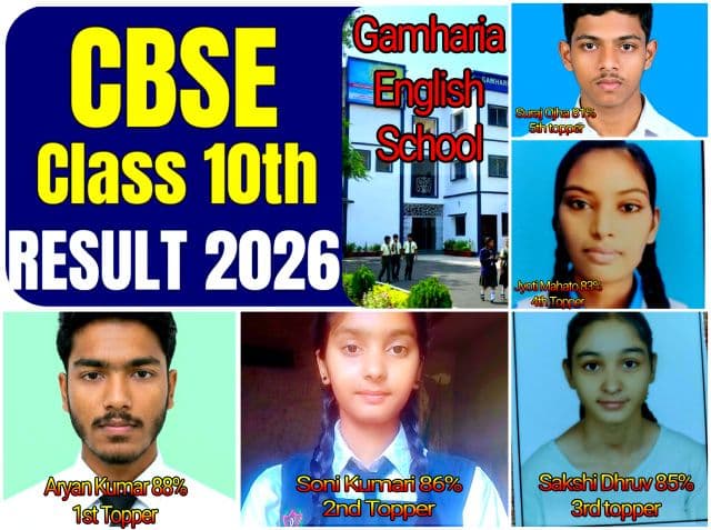 गम्हरिया इंग्लिश स्कूल का शानदार रिजल्ट, सीबीएसई 10वीं में छात्रों ने लहराया परचम