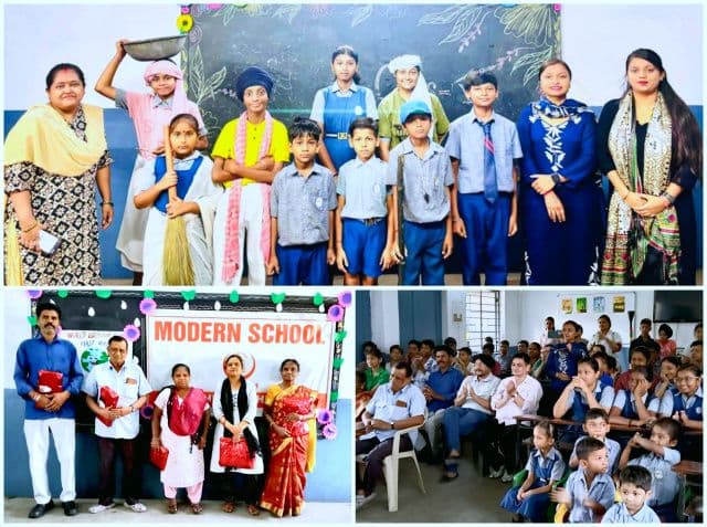 मजदूर दिवस पर मॉडर्न इंग्लिश स्कूल में नन्हे बच्चों ने श्रम की गरिमा को किया सलाम