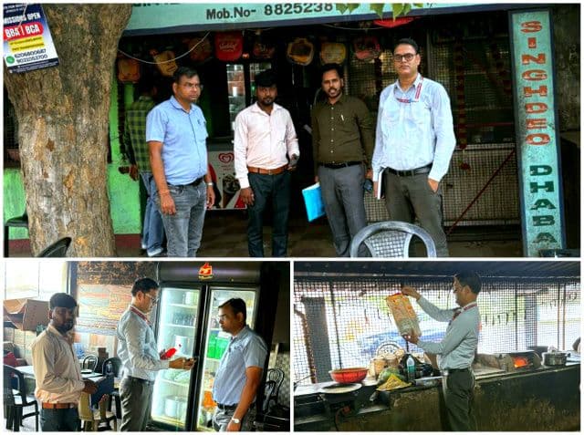 समाहरणालय के पास ढाबों पर खाद्य सुरक्षा विभाग की बड़ी कार्रवाई, सिंहदेव ढाबा पर 6000 जुर्माना