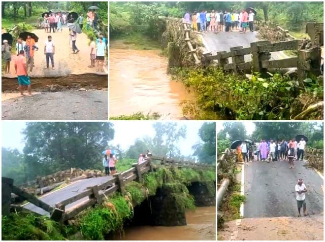 मूसलाधार बारिश ने तोड़ा राजडंडा पुल, दर्जनों गांवों का संपर्क बाधित, आवागमन पूरी तरह ठप