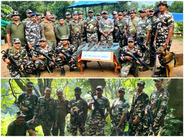 कुचाई के जंगल-पहाड़ी क्षेत्र में सुरक्षा बलों की बड़ी कार्रवाई, एसएलआर, कार्बाइन सहित छह हथियार बरामद