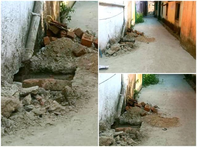 गुमटी बस्ती में सड़क काटकर चैंबर निर्माण का आरोप, प्रशासन की निगरानी व्यवस्था पर उठे सवाल