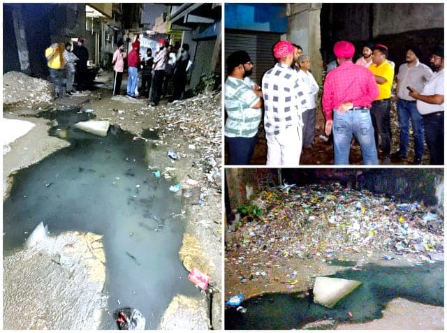 साकची गुरुद्वारा बस्ती में एक माह से जाम तीन ड्रेनेज होल, गंदे पानी और बदबू से लोग परेशान